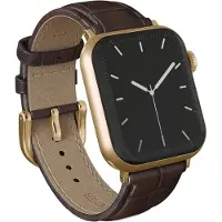 Burga Bracelet en cuir véritable pour Apple Watch | 38/40/41/42 mm - Espresso / Gold