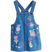 Next Robe bleu denim / vert pastel / rose / rouge pastel