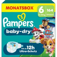 Pampers Baby-Dry Paw Patrol édition limitée (Taille 6, Pack mensuel, 164 pcs)