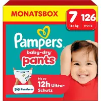 Pampers Baby-Dry Pants Pack 1 Mois, Taille 7, 126 Couches-Culottes