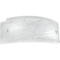 Gea Luce Applique Nereide 35X14Cm En Verre Satiné Sérigraphié Blanc 2Xe14, Applique Moderne Avec Socle Chromé, Max 2X28W