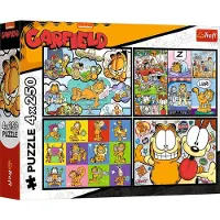 Trefl PUZZLE 4x250 Garfield n'aime pas les lundis 13344
