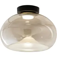 FABAS LUCE Brena - Plafonnier Rond Avec Led Intégrée - Applique Murale Led Dimmable 19W - Cognac Concave