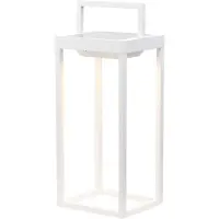 Zafferano - Lanterne Solaire 2 Led 37,3 Cm - Lampe Murale Et De Table 2W Avec Batterie Et Capteur Crépusculaire - Blanc