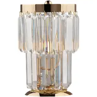 Bonetti Illumina Schubert Lampe De Table En Fer Et Laiton Doré Avec Strass 1 Lumière H.24 D.15 Bl272-Lt-Or