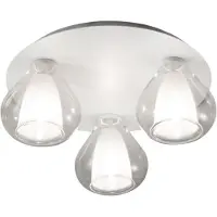 FABAS LUCE Lila - Plafonnier Rond D.40Cm - Applique Avec 3 Ampoules Led E27 Max 40W - Transparent