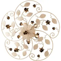 Bonetti Illumina Bella Plafonnier En Fer Laqué Décapé Ivoire 5 Lumières H.22 D.65 Bl196-Pl5-Av
