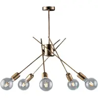 Bonetti Illumina Polish Plafonnier En Fer Bronzé Brossé 5 Lumières H.53 D.56 Bl186-Pl5-Brz