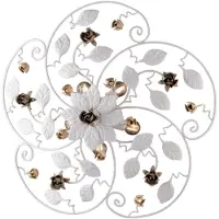 Bonetti Illumina Bella Plafonnier Shabby En Fer Laqué Blanc 5 Lumières H.22 D.65 Bl196-Pl5-Bco