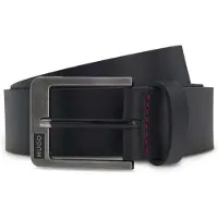 HUGO Ceinture 'Grover_Sz35' noir / argent
