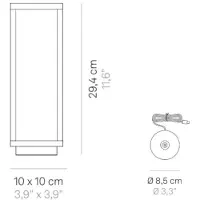 Zafferano Lanterne De Table À Led Gris Foncé 2,2W À Piles, Ip54, Safran, 3 000 K, Autonomie Maximale : 12 Heures, Aluminium