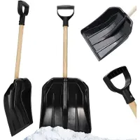 Kadax Pelles à neige "Marlioz", Pelle à neige en plastique avec poignée ergonomique en D, noir, 81 cm