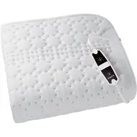 Inventum Sous-couverture électrique HN139G 150x80 cm - Simple - 4 niveaux de chaleur - Couverture chauffante - Lavable - Arrêt automatique - Protection contre la surchauffe - Polaire - Blanc