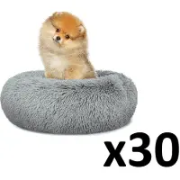 Leobert Valora Plush Bed S 40 cm Gris clair Lot de 30 - Pack économique de 30 paniers gris clair pour animaux
