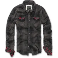 Brandit Check Duncan Long Sleeve Shirt Noir 7XL Homme