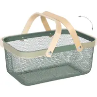 Relaxdays Eckiger Drahtkorb mit Henkeln (43 cm, 1x)