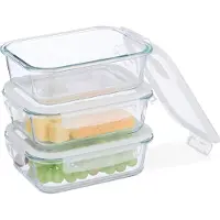 Relaxdays : lot de 3 bocaux en verre avec couvercle, 1040 ml, boîtes de conservation, couvercles en plastique, hermétiques, bocaux en verre, transparents