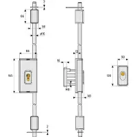 ABUS TSS550S Serrure de barre de porte à cylindre, sans barre