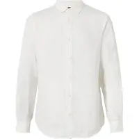 Armani Exchange pour homme. XM001221AF14619U0001 Fit Linen Shirt white (S), Blanc, Casuel, Fête, Classique, Manche longue