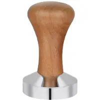 OEM Tasseur à espresso 51 mm en acier inoxydable, manche en bois brun foncé