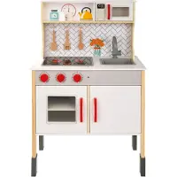 Woomax Wooden Kitchen With Light 59.5x30x94.5 Cm Marron 3 Years Enfants