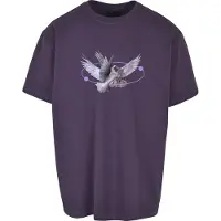 Mister tee T-Shirt 'Vive la Liberte' violet clair / violet foncé / rouge carmin / blanc