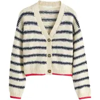 Next Cardigan beige clair / bleu marine / rouge
