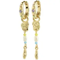 Pilgrim Boucles d'oreilles 'Ellington' bleu clair / or / vert / blanc perle