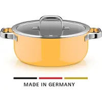 WMF Fusiontec Mineral Pro, Bratentopf mit Deckel, 24 cm, Mango Yellow 3201114158 4000530760548