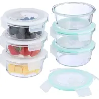 Relaxdays : lot de 6 bocaux en verre avec couvercle, 400 ml, boîtes de conservation, couvercles en plastique, hermétiques, bocaux en verre, transparents