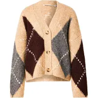 Noella Cardigan 'Laiana' sable / chocolat / gris chiné / blanc