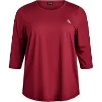 ACTIVE By Zizzi T-shirt fonctionnel 'Abasic One' bordeaux / blanc