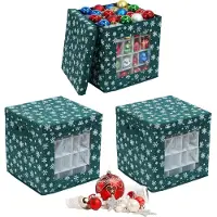Relaxdays Boîtes pour boules de Noël, lot de 3 (3x, 33 x 33 x 33 cm)