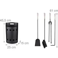 Relaxdays Ensemble de 5 outils de cheminée