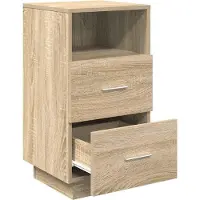 vidaXL Table de chevet avec 2 tiroirs chêne sonoma 36x36x68 cm