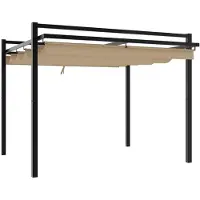 Syfax Tonnelle de jardin avec toit rétractable taupe 3x3 m aluminium