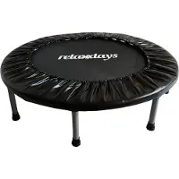 Relaxdays Trampoline d'intérieur , Ø 95 cm, mini-trampoline pliable jusqu'à 100 kg, sport et gymnastique, trampoline de fitness, noir