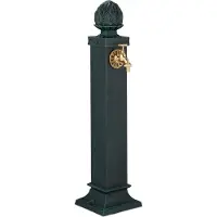 Relaxdays Fontaine sur pied style antique, avec robinet, H x l x P : 80 x 18,5 x 22 cm, fontaine de jardin, fixation au sol, verte