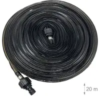 Relaxdays Tuyau d'arrosage , 20 m, pour pelouse et parterres, plat, perforé, tuyau à jet fin, jardin, noir