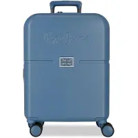 Pepe Jeans Cabine rigide à roulettes multidirectionnelles, extension et fermeture TSA intégrée, Valise, Bleu