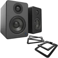 Kanto Audio Kanto YU2 Powered Desktop Speakers with SE2 Elevated Speaker Stands Matte Black