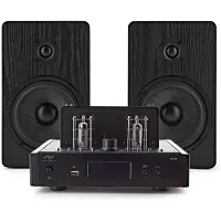 AVCOM Vintage Style Amplifier with 5" Passive Speakers Black