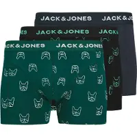 Jack & Jones Boxers 'JACDENIM DOG' bleu marine / vert foncé / noir / blanc