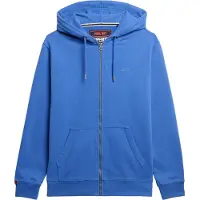 Superdry pour homme. M2014128A Sweat à capuche avec fermeture éclair et logo bleu essentiel (XXL), Casuel, Coton