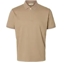 Selected Fave Short Sleeve Polo Beige L Homme