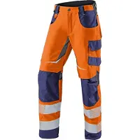 Kübler Hommes, Pantalon, Pantalon d'été REFLECTIQ PSA 2 orange vif/bleu foncé Forme 2407 Taille 50, Bleu, Orange, (50)