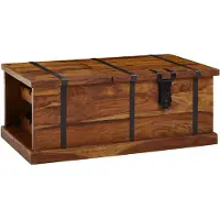 Wohnling Table basse 100x60x40 cm en bois massif de sheesham commode avec porte-bouteilles |
