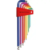 PB Swiss Tools Jeu de tournevis coudés hexagonaux, longs, revêtement par poudre, 9 pièces