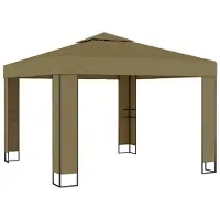 Syfax Belvédère avec double toit 3x3x2,7 m Taupe 180 g/m²