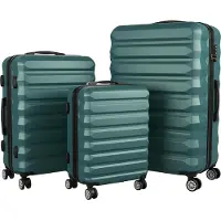 Relaxdays Ensemble de valises , 3 pièces, 3 tailles, 4 roulettes, coque rigide, poignée télescopique, valises de voyage avec serrure à combinaison, couleur pétrole